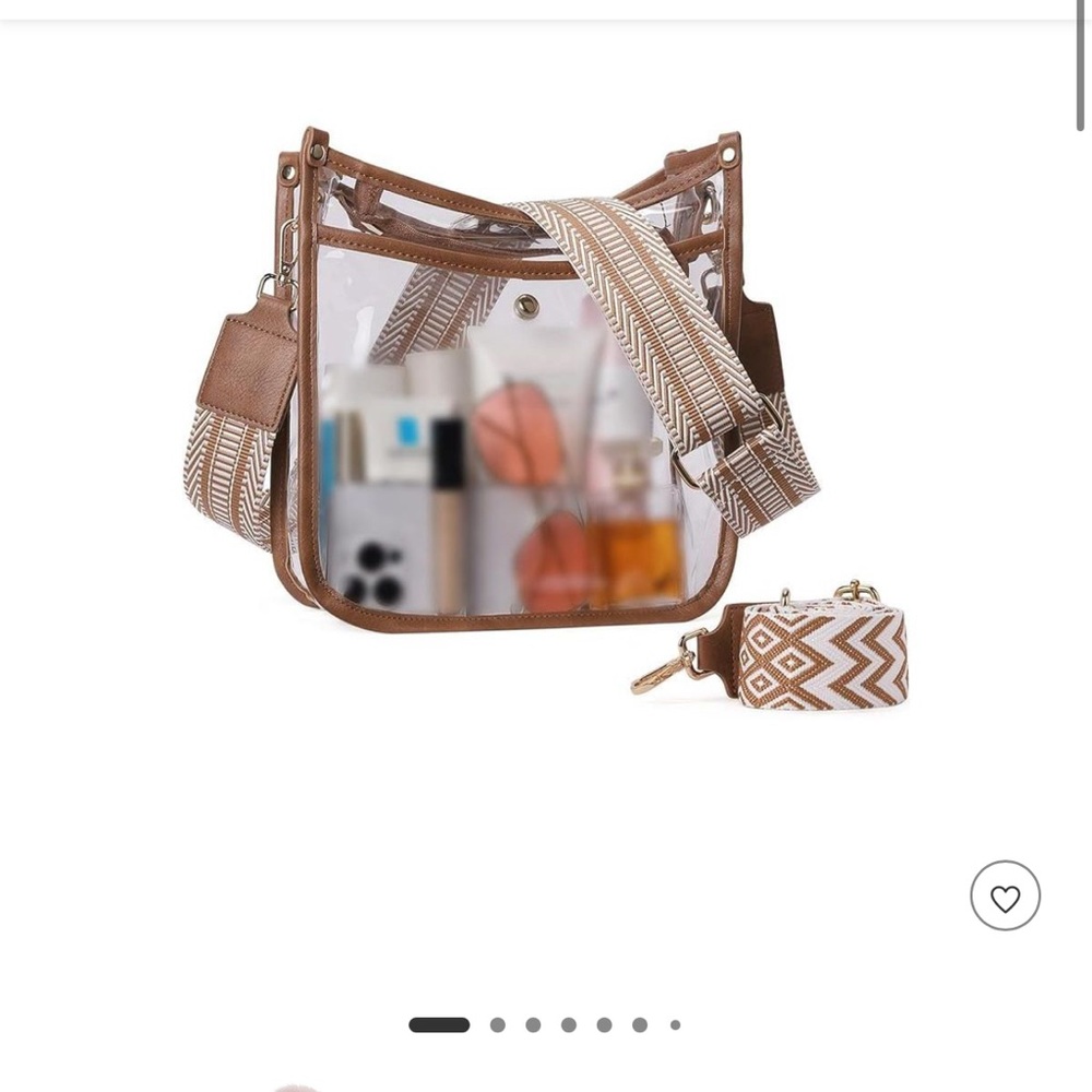 Transparent Hobo Bag with Brown Accents